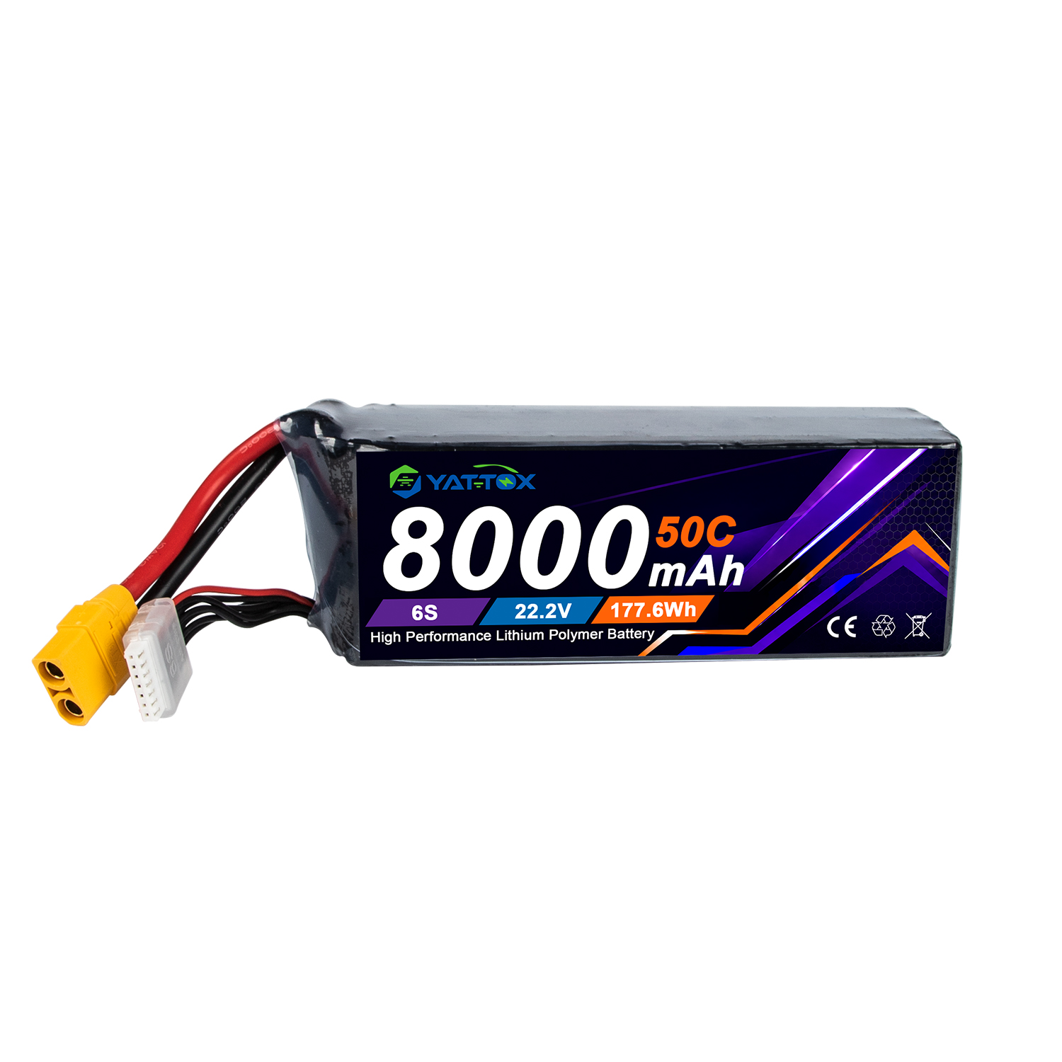 Rc Helicopter Large - Akumulator LiPo Yattox 6S 8000mAh 50C